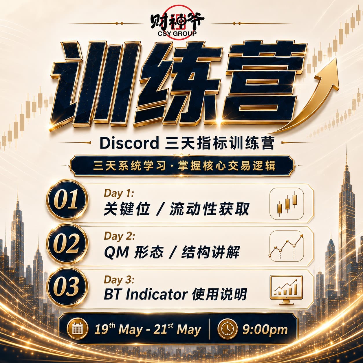 CSY Group Discord indicator training camp poster