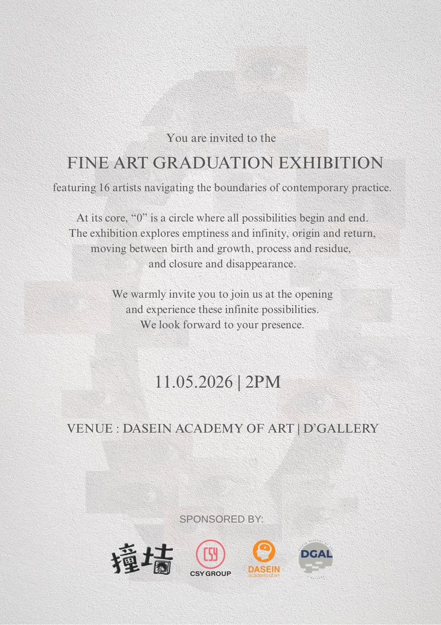 Invitation details for the Fine Art Graduation Exhibition opening